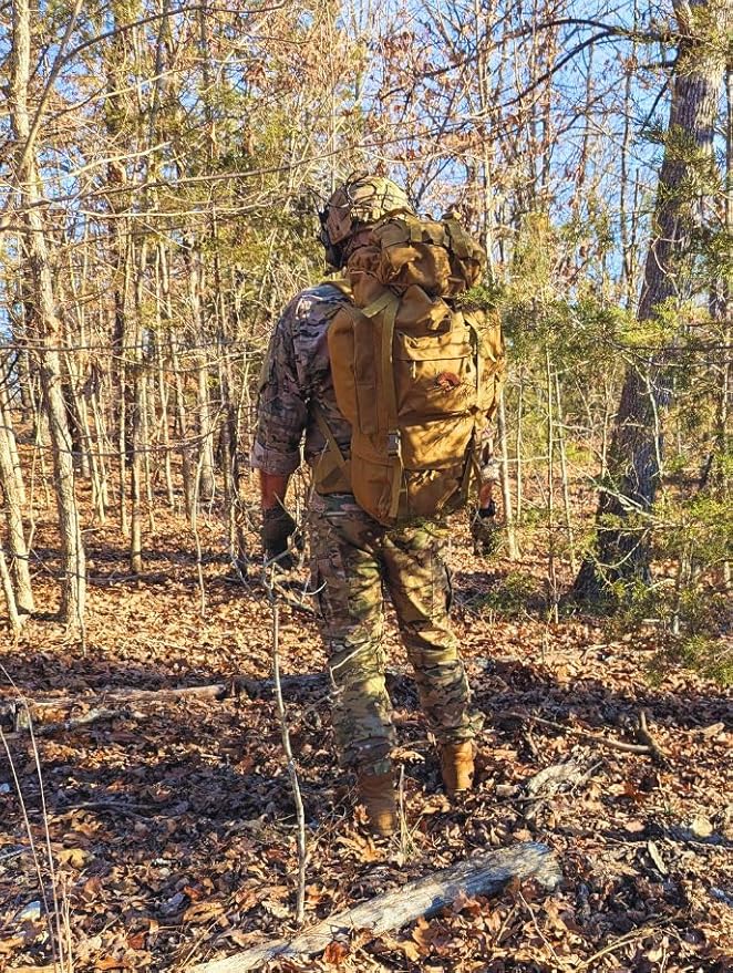 65L Military Backpack – 5DAY RECON Waterproof 900D Oxford Rucksack MOLLE System Heavy Duty Outdoor Bag for Hiking Travel &amp Hunting (Tan)