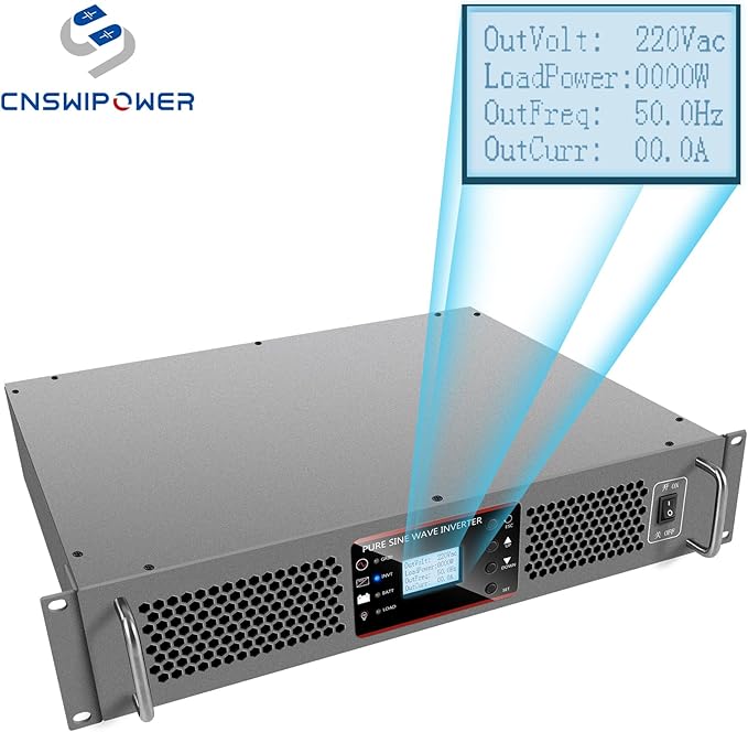 Xijia2000VA 1600W(Peak 3200W) 19 Rack Mount Inverter 2000VA DC 12V 24V 48V to AC 120V 60HZ Solar Converter for Home Use car (DC 48V to AC 120V)