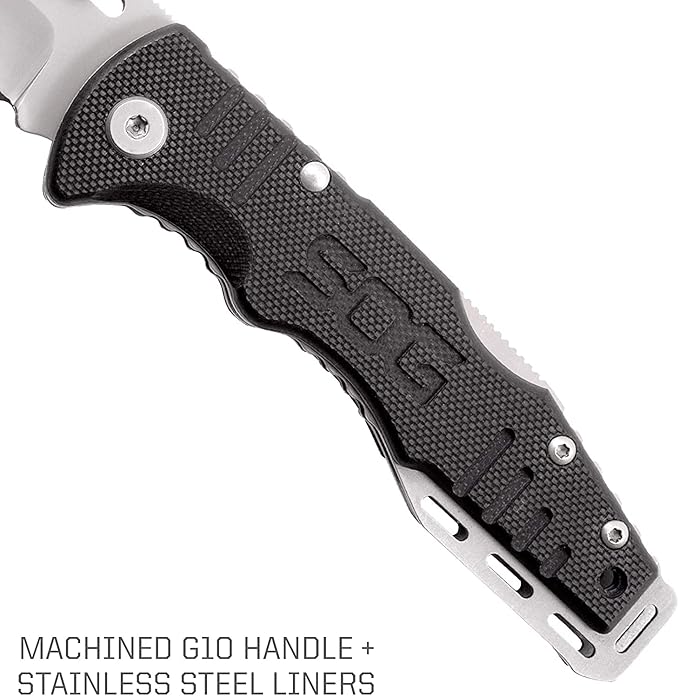 SOG Salute Mini Tactical Knife- EDC Folding Pocket Knife with 3.1 Inch Blade Adjustable Thumb Stud and Low Carry Bayonet Clip Bead Blasted (FF1001-CP)