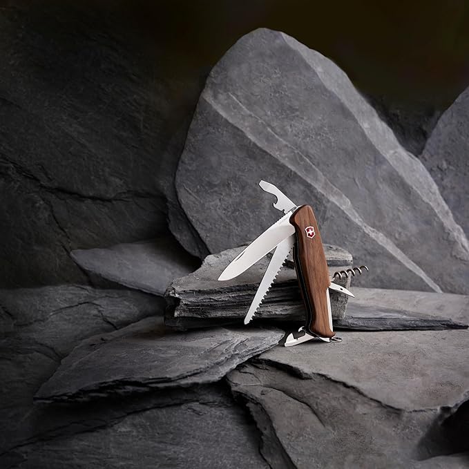 Victorinox RangerWood 55 10 Function Swiss Army Pocket Knife Brown