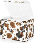 Storage Box Cow Print Tie Dye Closet Storage Bins with Lids Foldable Oxford Fabric Storage Box for Home Bedroom Closet Office (16.5x12.6x11.8 in)
