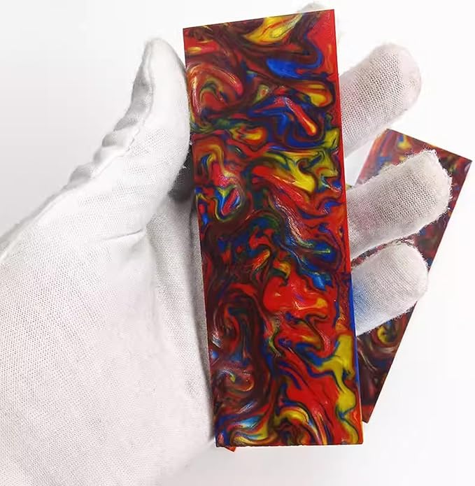 2-piece Set Of Knife Scales Blanks Red Yellow And Blue Mixed Color DIY Resin Handle Material(4pcs)