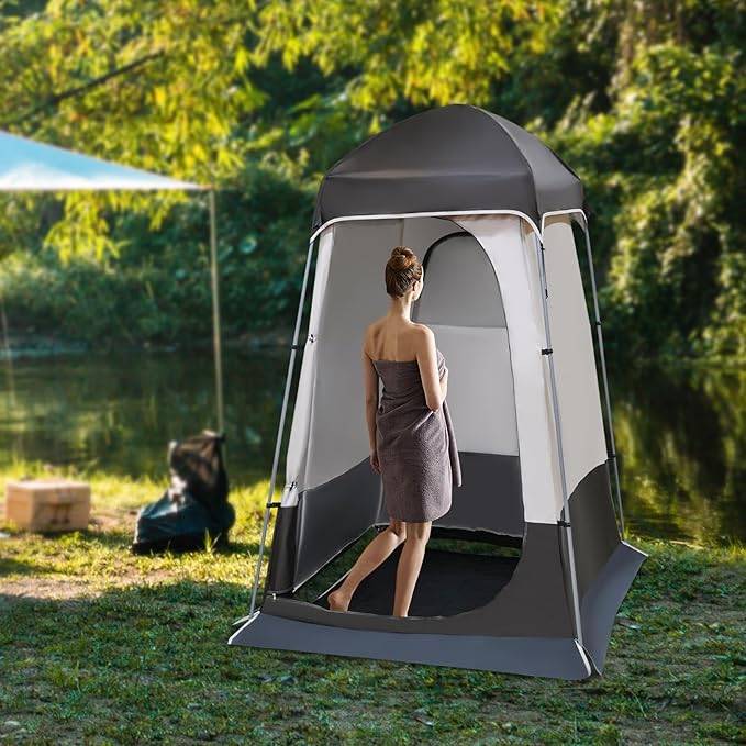 Outdoor Shower Tent Portable Privacy Tent Camping Shower Tent Outdoor Portable Toilet Tent with High-Density Mesh and Storage Bags for Outdoor Showers &amp Changing