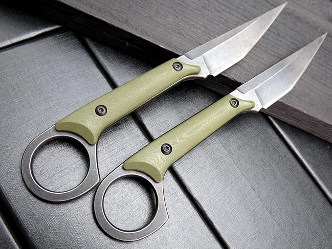 Gtkii GTK140 Fixed Blade Knife D2 Steel Blade G10 Handle EDC Tool Knife for Outdoor Camping Hiking Hunting (Army Green)