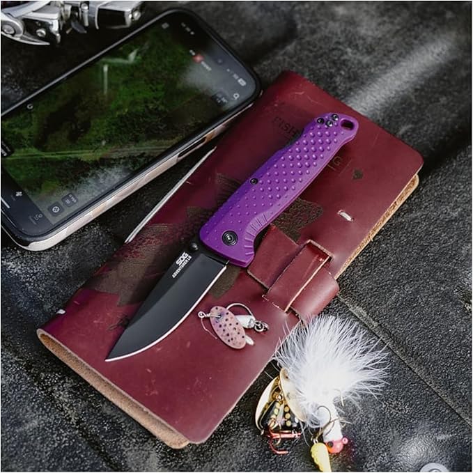 SOG Adventurer LB 3 Lightweight Portable Outdoor Folding Knife | CRYO 5CR15MOV Steel | GRN Handle | Lock-Back Mechanism