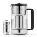 Aarke Purifier - Premium Glass and Stainless Steel Water Filter Pitcher Refillable Filter System and Granules 2.8L Pitcher with 1.66L Filtration Capacity