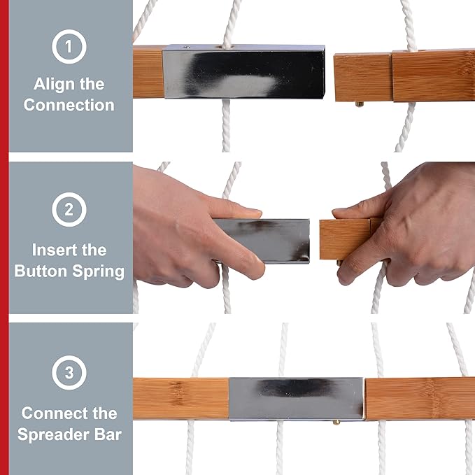 Outdoor Hammock with Stand Included Two Person Hammock with Curved Spreader Bar Pillow and Portable Bag 450 Lbs Capacity Beige