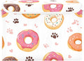 Collapsible Storage Bins with Lids Decorative Fabric Storage Cubes Closet Organizer and Storage Basket Boxes Containers for Clothes Box Chest Nursery Folding Rectangle Doughnuts Paw Prints Wh