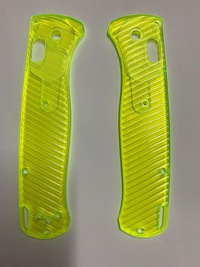 1 Pair Acrylic Scales Fits for Bugout 535 Non Slip Transparent Handle Patch DIY Accessory(Green)
