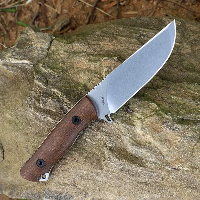 Fixed Blade Fishing Knife - Ideal Outdoor Knife 14C28N Steel - Camping - Hand Tools (A)