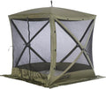 CLAM Quick-Set Pop Up Screen Tent Traveler 6 x 6 ft Instant Setup Green Portable Outdoor Shelter Compact Bug-Free Canopy Tent for Camping Fishing Backyard - Green