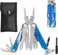 HANSHI Multitool Pliers 22-in-1 YG10 Tungsten Steel Multi Tool with ScissorsReplaceable Wire Cutters Flint Window Breaker Back ClipIdeal for Camping Survival and Gift(Blue)