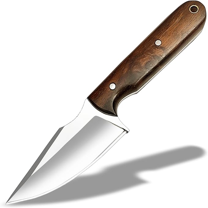 Handmade Edc Skinning Knife 7 Inch Fixed Blade Hunting Knife - Hand Forged Full Tang Knives for Hunting Outdoor Camping Hiking Fishing Bushcraft Knives with Leather Sheath