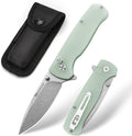 DRACHENADER 7.28 Y-M Pocket Knife for Men with Clip with 2.83 14C28N Steel Blade Button Lock with Safety Switch G10 Handle Sheath for EDC Camping Hiking