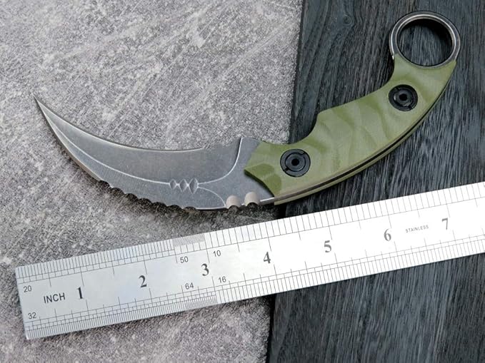 Ccanku C1691 Fixed Blade Knife D2 Steel G10 Handle 4 InchesOutdoor Survival Claw Teeth KnifeCamping EDC Tools Kydex Sheaths … …
