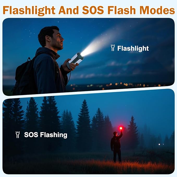 AYAMAYA Portable Shower for Camping + Foldable Camping Lights Rechargeable