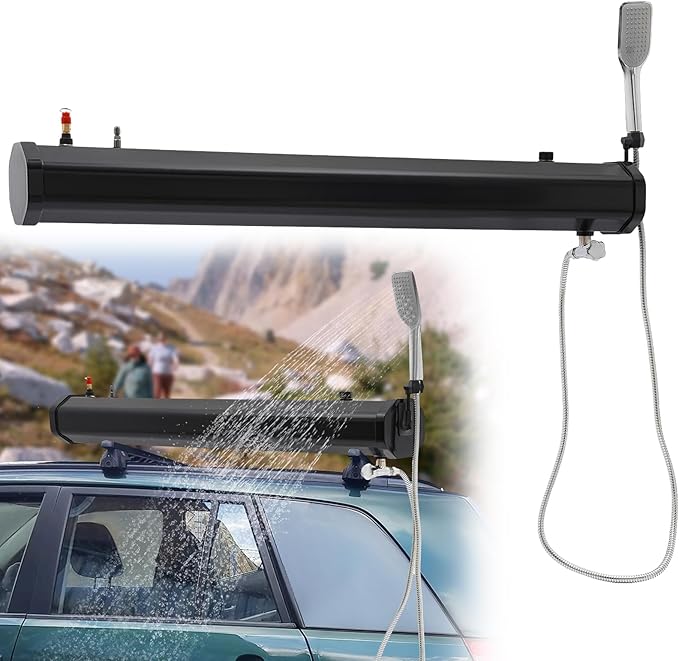 LYNICESHOP Portable Road Shower 5.28 Gallon Roof Mount Solar Water Heater with 1.6 Bar Pressure Shower Head Outdoor Camping Shower for Surfing Off-Road Vehicle