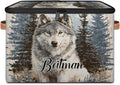 Storage-Bins with Lids Personalized Closet-Storage-Bins Under-Bed Stackable-Cubes-Box for Home Bedroom Wolf