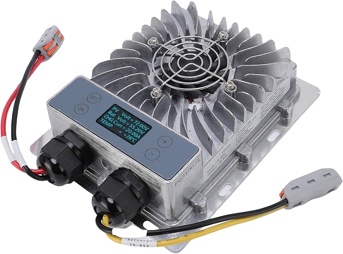 Boost Step Down MPPT Solar Charging Controller 1200W 24V-72V with Adjustable Output Voltage LCD Display &amp Cooling Fan for Lithium Battery RV Solar Energy Systems IP65