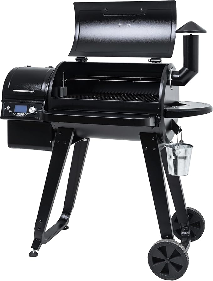 Z GRILLS ZPG-450A Wood Pellet Grill &amp Smoker with PID V3.0 Controller 459 Sq in Cook Area Meat Probe Foldable Shelf 8 in 1 BBQ Grill Outdoor Auto Temperature Control Black