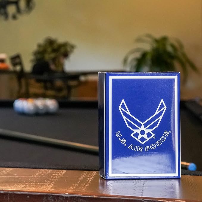 Air Force Flask &amp Cards Gift Set Leather-Wrapped US-Air Force Hip-Flask with Rank Playing-Cards | Disabled Vet Owned Business | USAF Flask-Card-Set