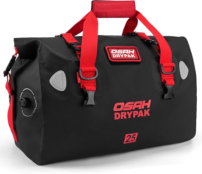Waterproof Duffel Bag - Motorcycle Dry Bag Tail Bag with Large Storage Space Waterproof Luggage Duffle Bags with Outer Mesh Zipper Pocket for Camping Kayaking Fishing &amp Traveling