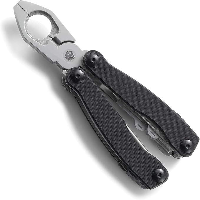 CRKT Ruger 1911 Multitool: Folding Pocket Knife with Liner Lock Pliers Spring Cutter Screwdrivers Punch Rod Wrenches with Polyester Sheath R5100