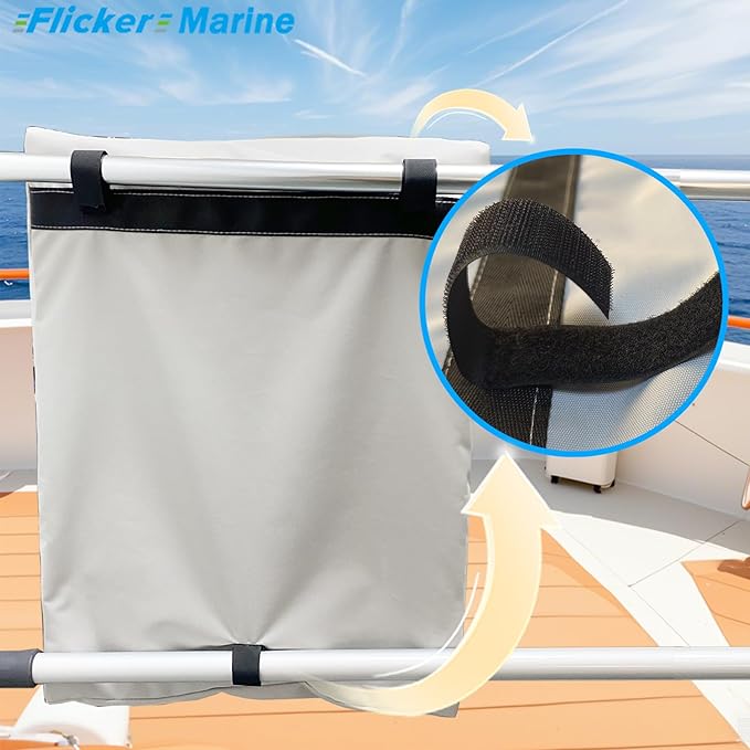Marine Life Jacket Storage Bag – Waterproof Hanging Organizer for Boat Rail or Fence – Outdoor Marine Gear Holder for Vests and Equipment (Black)