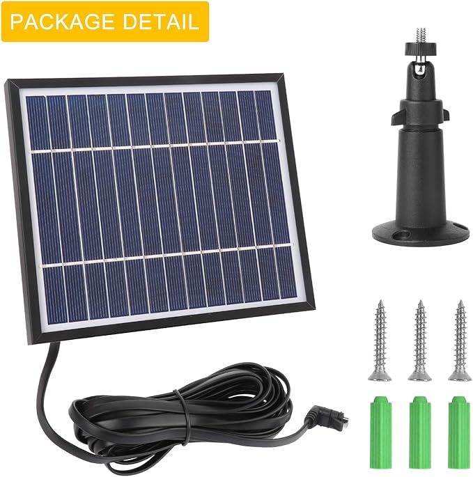 iTODOS Solar Panel for Arlo Pro 11.8Ft Outdoor Power Charging Cable and Adjustable Mount Not for Arlo Ultra or Pro3 (Black)