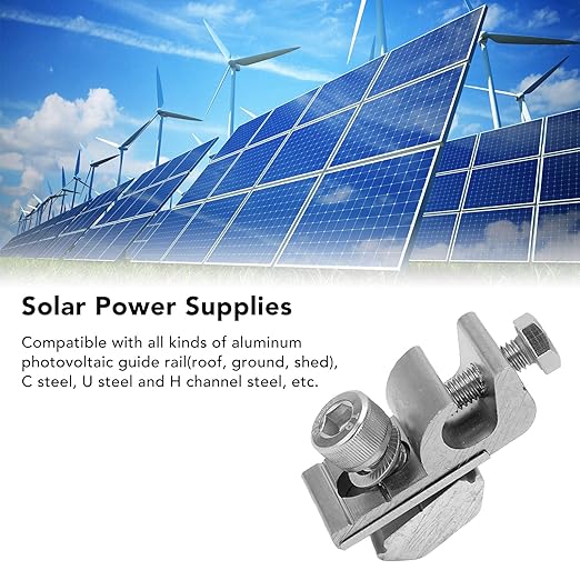 10PCS Solar Mounting System Grounding Clip Lug Bracket Clamps Photovoltaic Support Parts Coupling Earthing Cable Clamp
