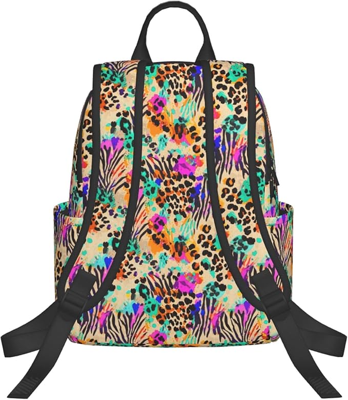 Rainbow Animal zebra tiger Cheetah Leopard Print splatter Lightweight Backpack Leisure Rucksacks Durable Business Daypack for Outdoors Bicycle
