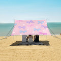 ALAZA Pink Purple and Blue Bow Heart Beach Tent Sun Shelter Portable Canopy Sunshade for Outdoor Camping Picnics Backyard Fun 10x9 ft