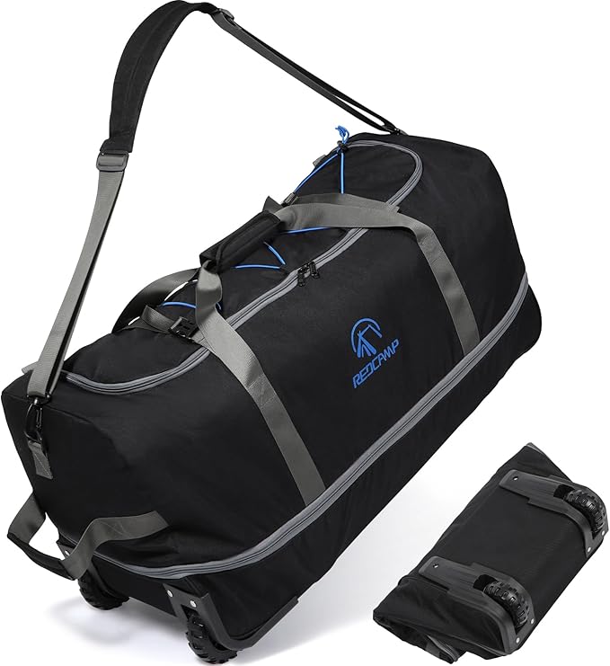 REDCAMP 85L/120L/140L Foldable Duffle Bag with Wheels Large Travel Duffel Bag
