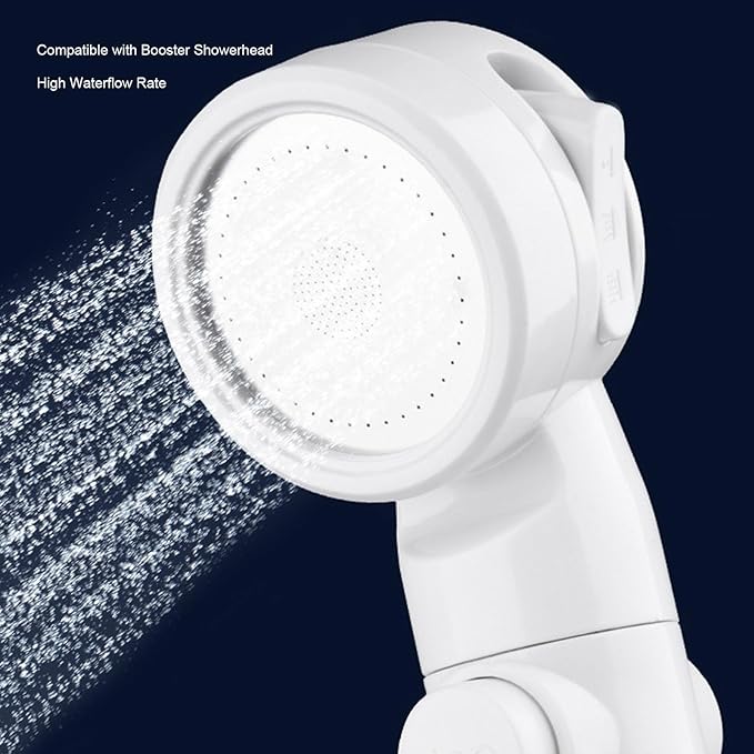 Ymiko Portable Shower Pump Rechargeable Outdoor Camping Shower Head Sprayer with Mounting Rack Suction Cup Hook for Hiking Travel ABS Material 4000mAh Battery