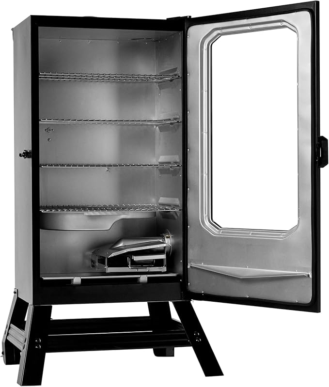 Masterbuilt® 40-inch Digital Electric Vertical BBQ Smoker with Leg Kit Side Wood Chip Loader and 970 Cooking Square Inches in Black Model MB20070122