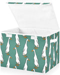 Storage Box Cute Duck Closet Storage Bins with Lids Foldable Oxford Fabric Storage Box for Home Bedroom Closet Office (16.5x12.6x11.8 in)