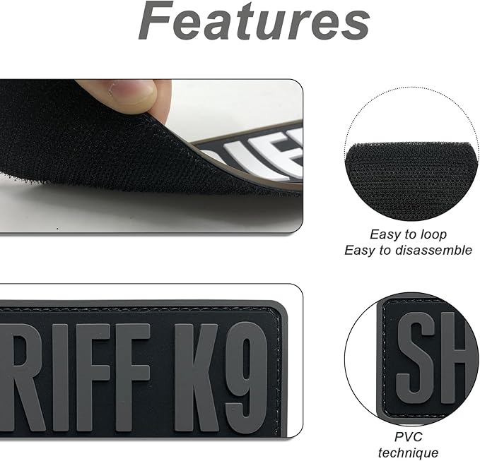3Pcs PVC Patch with Hook Fastener Back for Hats Caps Vests Clothing Bags Backpacks (3 Pack 1Pcs 4 x 1.4 1Pcs 6 x 2 and 1Pcs 8.5 x 3)