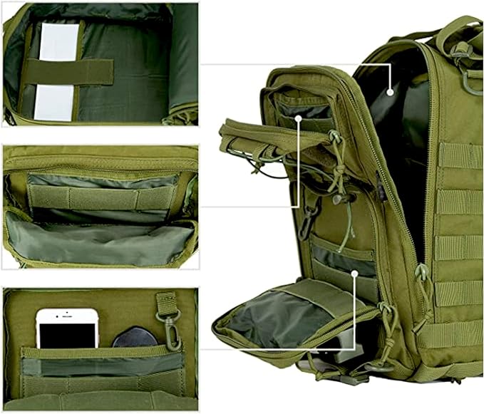 Tactical Military Sling Backpack 15L Shoulder Bag Molle Outdoor Daypack Backpack with Adjustable Strap