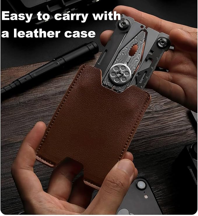 20 in 1 Credit Card Multitool Stainless Steel Wallet Multi Tool EDC Tool with Pliers Knife Bottle OpenerHexagon Spanner Compact &amp Lightweight