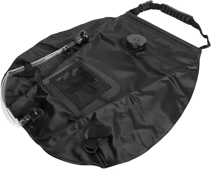 Solar Shower Bag Portable 20L Solar Heating Camping Shower Bag with Thermometer for Outdoor Camping Hiking Beach PVC Material 47x50cm
