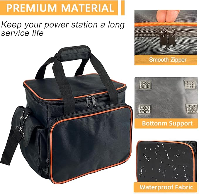 Joramoy Carrying Case Bag for Jackery Power Station Explorer 160/240/300 Portable Power Storage Waterproof Travel Case with Anti-Slip Bottom and Multiple Pockets for Charging Cable and Accessories