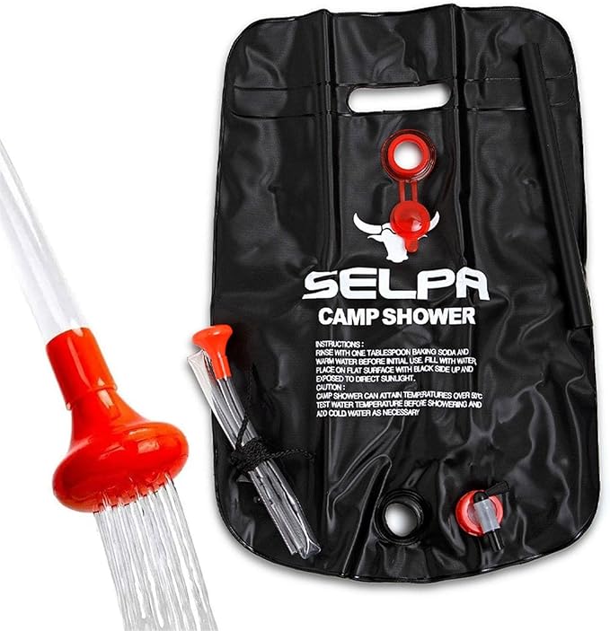 Solar Shower Bag 20L 20L Solar Shower Bag 5 Gallons/20L with Removable Hose and On-Off Switchable Shower Head for Camping Beach Traveling