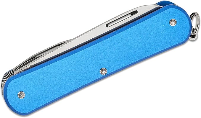 Fox Knives Vulpis FX-VP130-SF5 Slipjoint EDC Pocket Knife 5-in-1 Multitool - 2.17in Blade Hacksaw Bottle Opener Can Opener Scissors Flat Head Screwdriver - Every Day Carry (Sky Blue)
