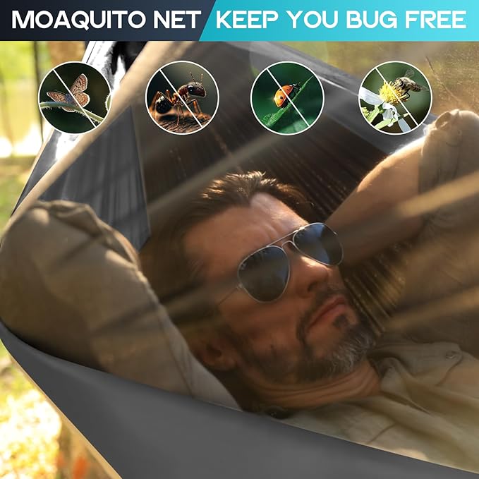 Camping Hammock Mosquito NetDouble &amp Single Portable Hammocks Hammocks with 2 Tree StrapsHammock Tent for Travel CampingCamping Accessories for Indoor Outdoor Hiking Backpacking Backyard Beach