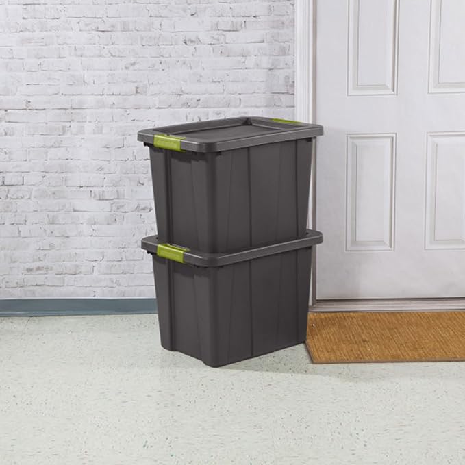 Sterilite 12-Pack Storage Bins with Lids Heavy Duty Totes Tuff1 18 Gallon Flat Gray