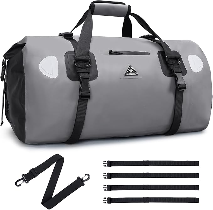 Haimont Waterproof Duffel Bag Roll-top Dry Duffel Bag with Quick-fixed Straps for Motorcycling Rafting Boating SUP Kayaking Travel 50L/70L