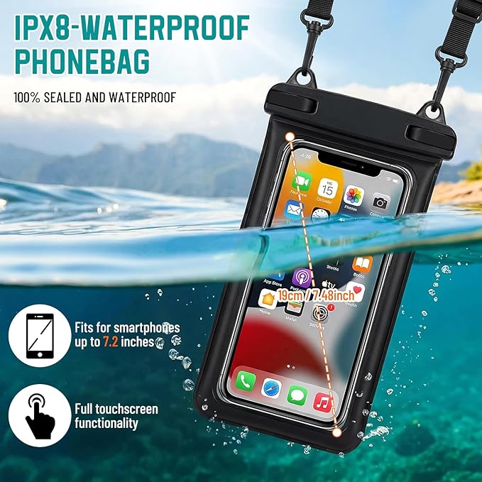 BKNOOU Dry Bag Waterproof Backpack for Women Men 10L/20L Roll Top Lightweight Dry Storage Bag Backpack for Travel Kayaking Boating Rafting Camping Hiking and Beach with Phone Pouch