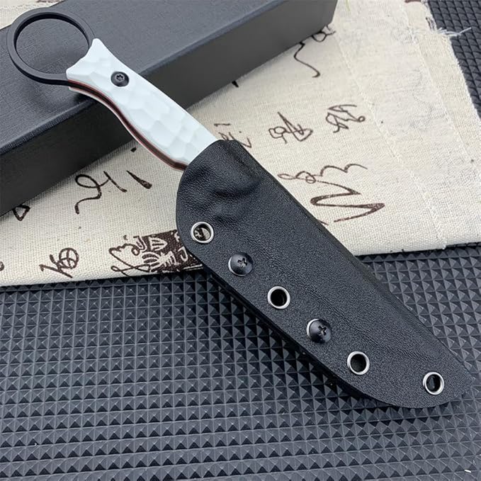 8.1'' Fixed Blade Knife Tanto Blade 8Cr13MoV Steel Non-Slip G10 Handle with Kydex Sheath for Camping Hiking Outdoor tool Gift for Men