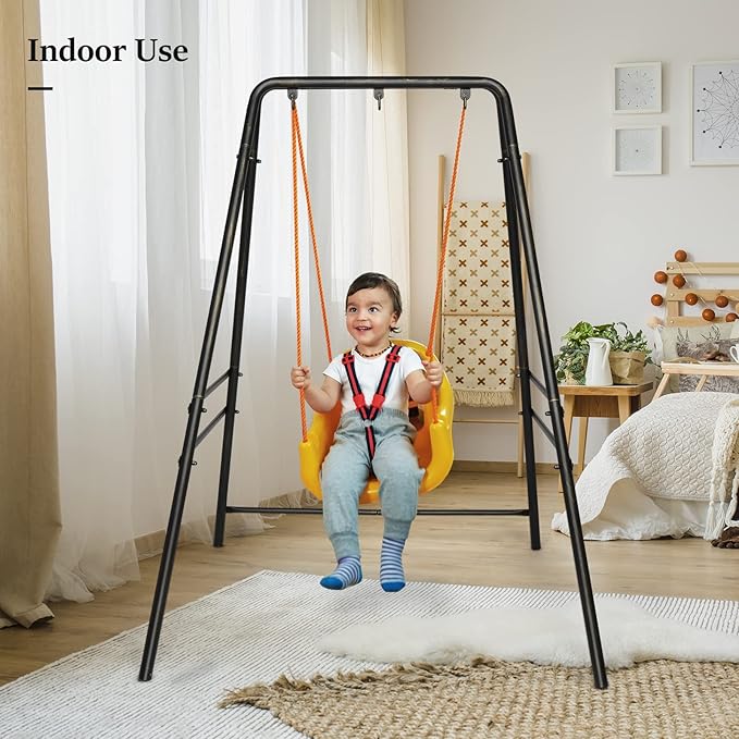 ONCLOUD Upgraded Hammock Chair Stand Metal Swing Stand Frame Heavy Duty Steel Hammock Stand Only for Porch Backyard Indoor or Outdoor Antique Bronze Finish