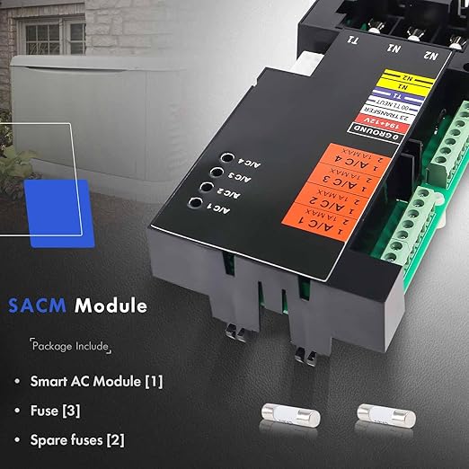 A0004499959 Smart AC Module Load Shed Module (SACM) w/Fuse Fit for Generac Generator Automatic Transfer Switch 100 200 Amp ATS Control Module Shedding Loads During Overload Replace# 10000004183